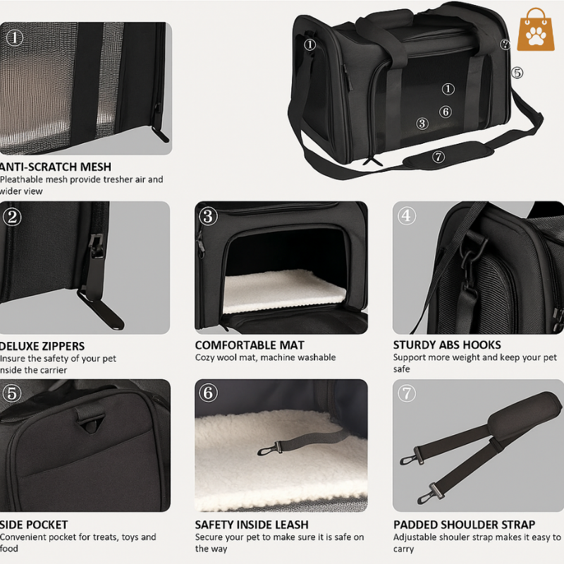 Premium Pet Travel Carrier Bag