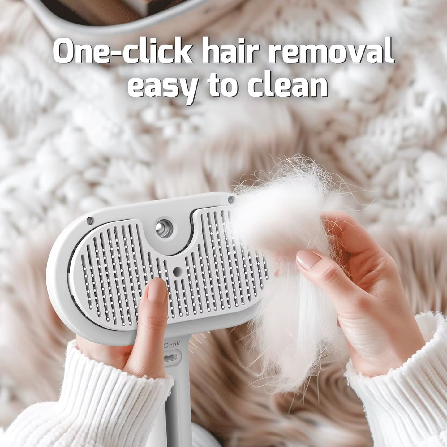 Pet Steam Brush – 2-in-1 Grooming & Hair Removal Tool