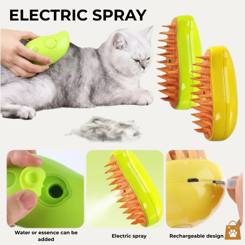 Pet Mist Brush – 3-in-1 Electric Spray & Massage Comb