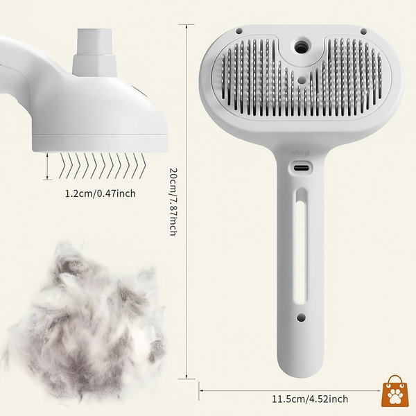 Pet Steam Brush – 2-in-1 Grooming & Hair Removal Tool