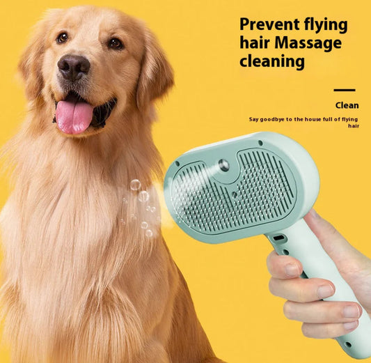 Pet Steam Brush – 2-in-1 Grooming & Hair Removal Tool