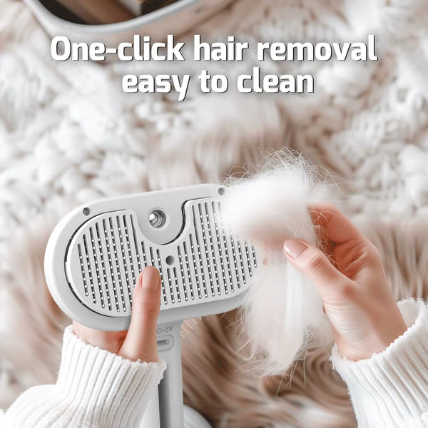 Pet Steam Brush – 2-in-1 Grooming & Hair Removal Tool