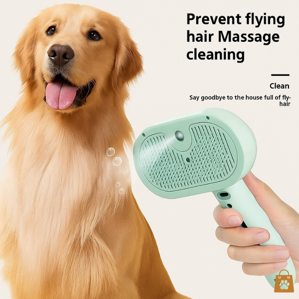 Pet Steam Brush – 2-in-1 Grooming & Hair Removal Tool